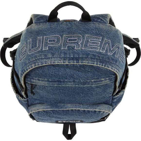 SOLD OUT authentic SUPREME FW25 ‘Washed Indigo’ DENIM BACKPACK OS - Picture 2 of 11